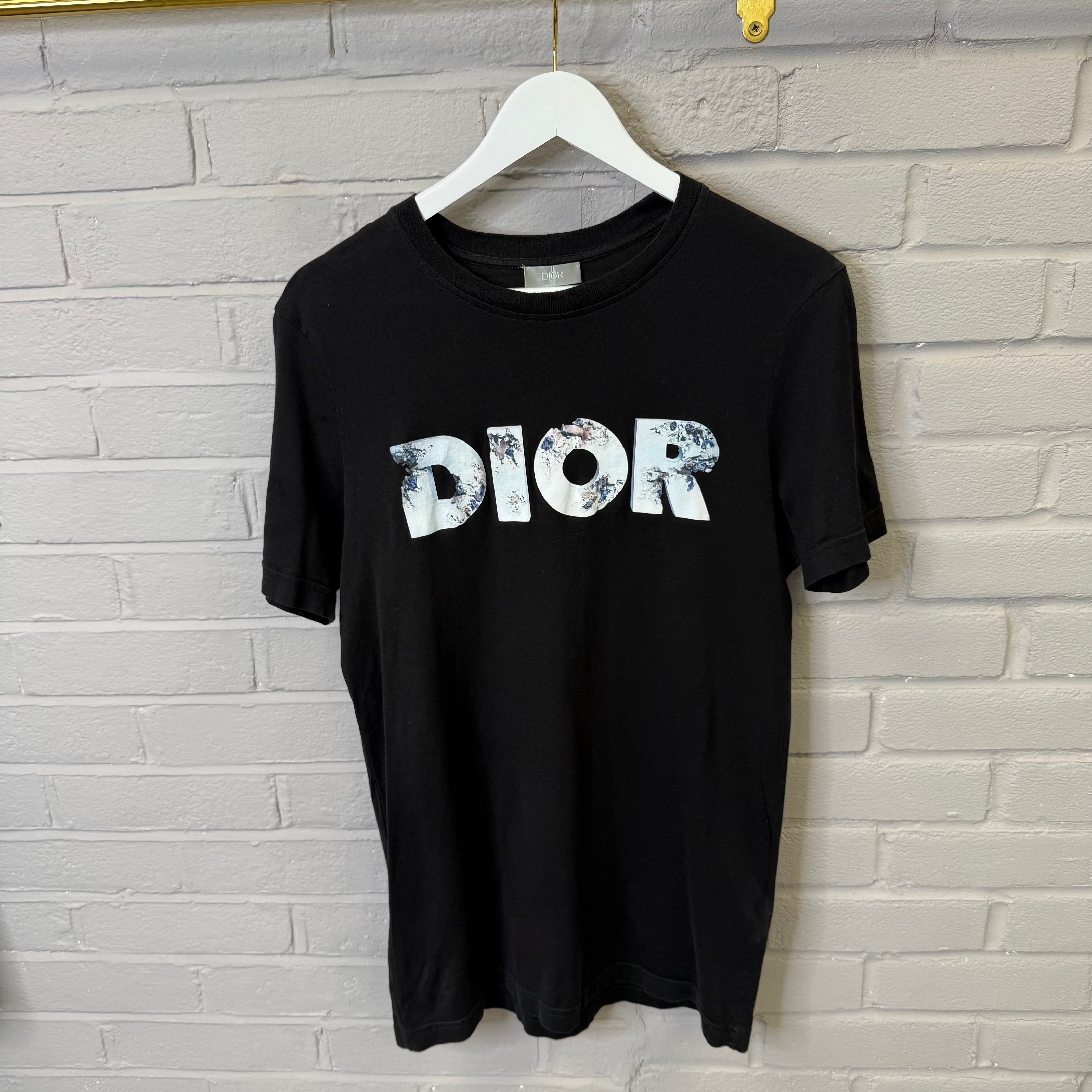 DIOR x Daniel Arsham Enroded 3D Printed Black T-Shirt Size Medium