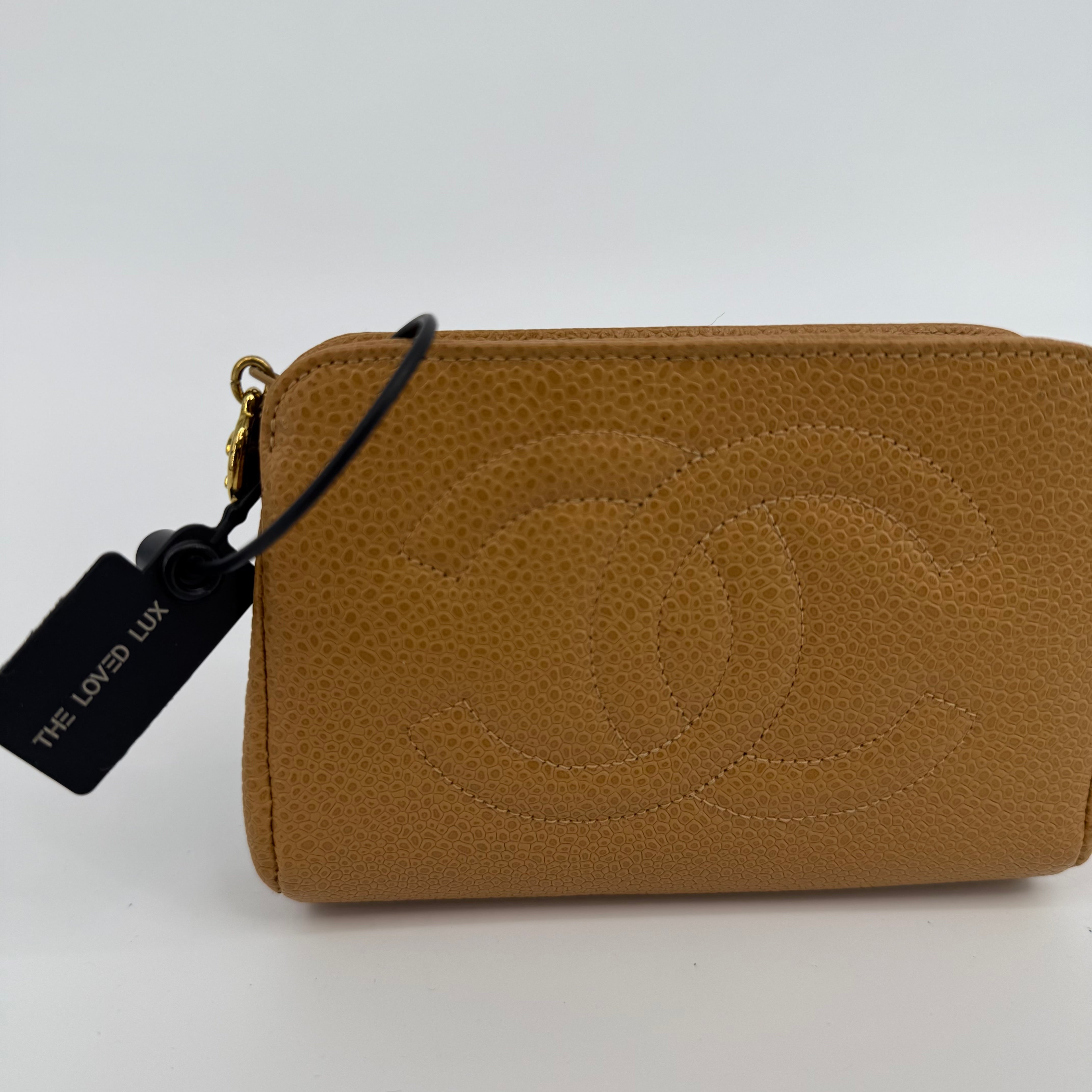 Chanel Yellow Cobbled Nano Cosmetic Pouch