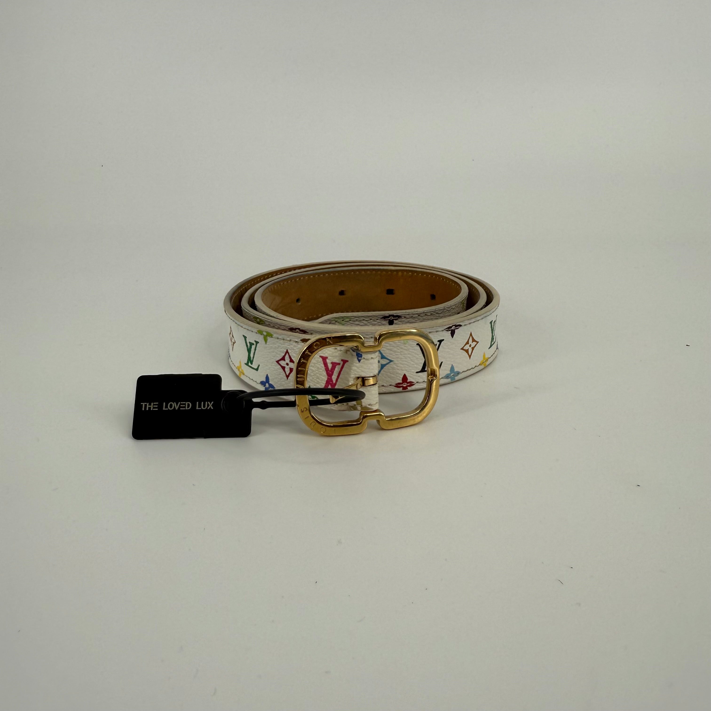 Louis Vuitton Takashi Murakami White Belt 97CM