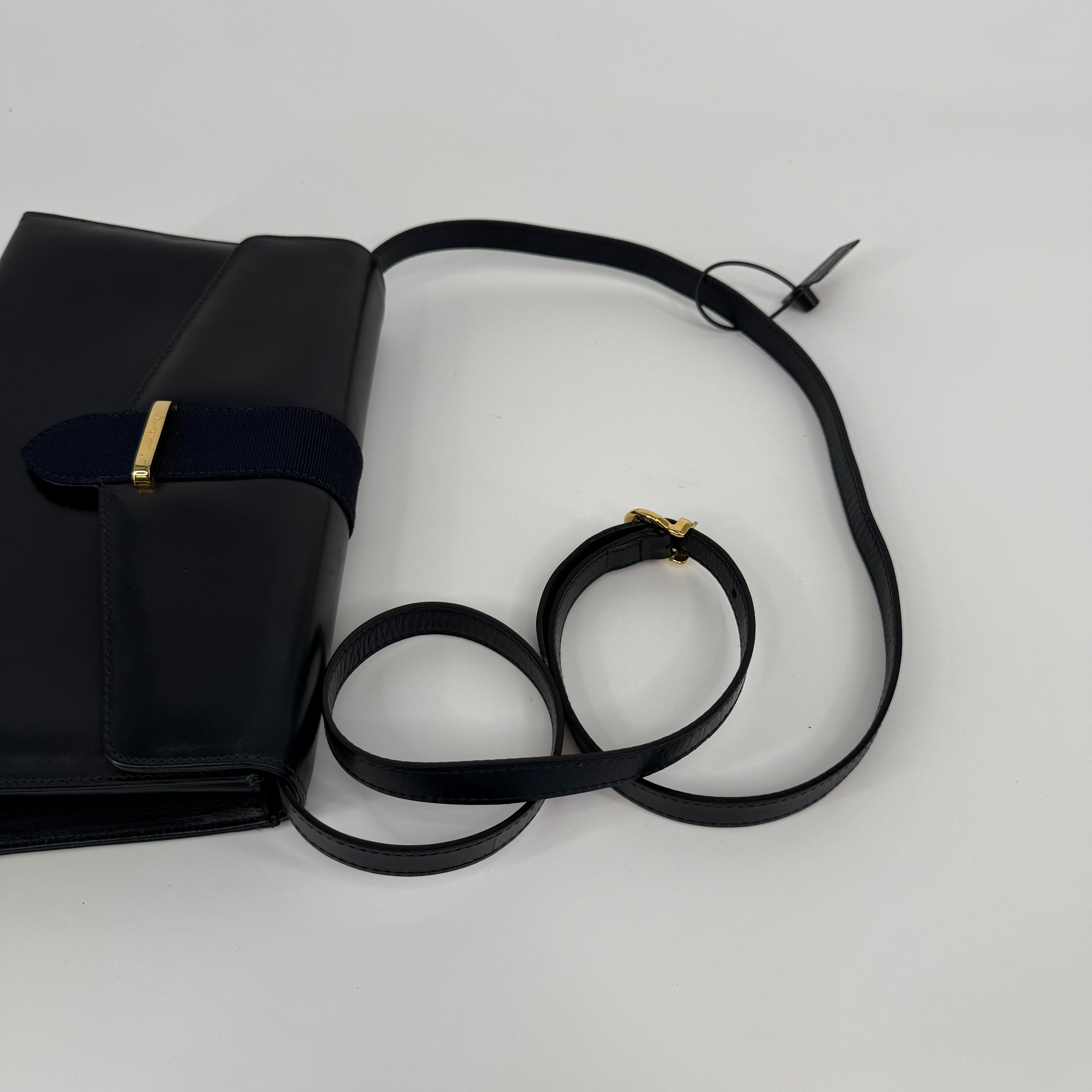 Salvatore Ferragamo Navy Mini Shoulder Crossbody Handbag