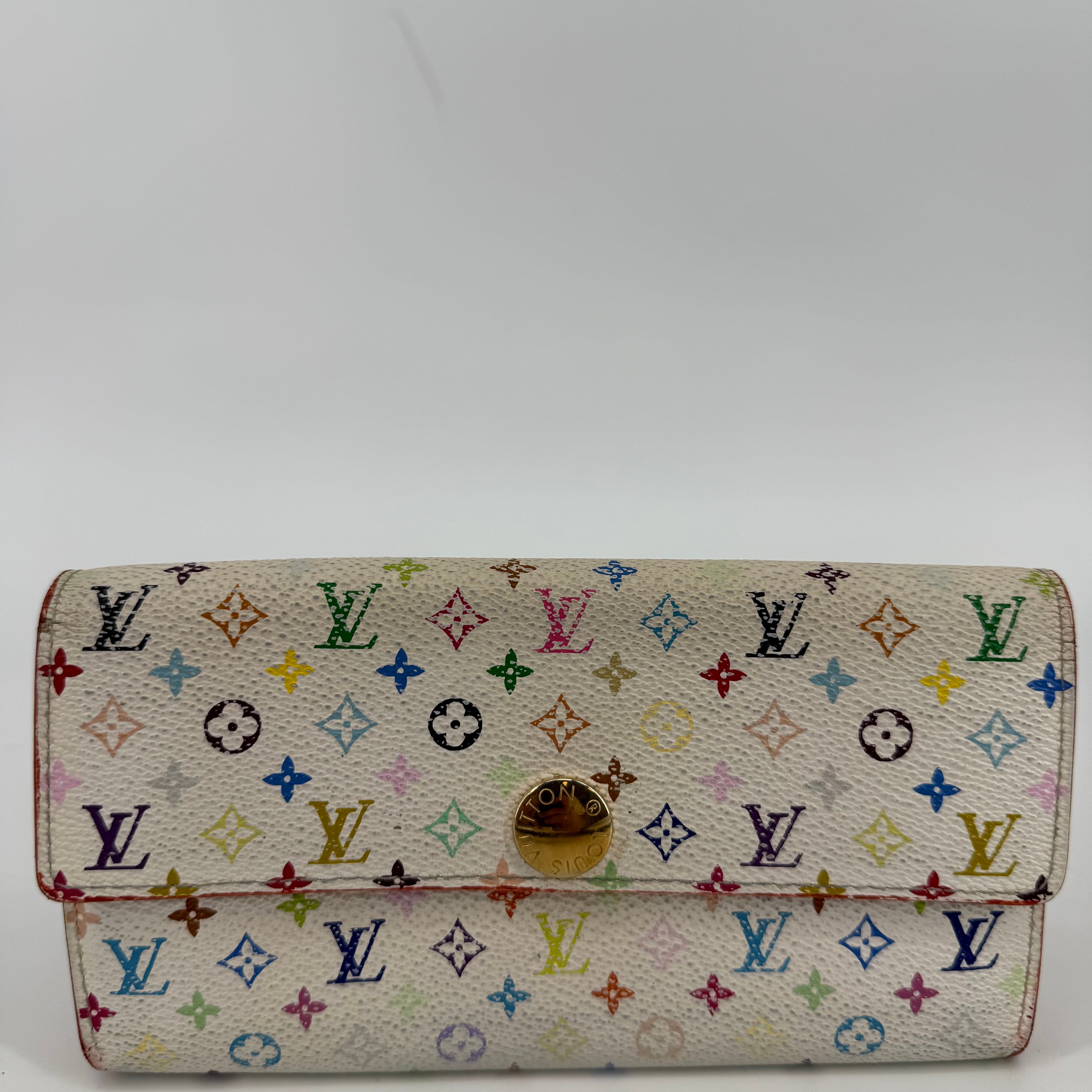 Louis Vuitton White Takashi Murakami Long Wallet