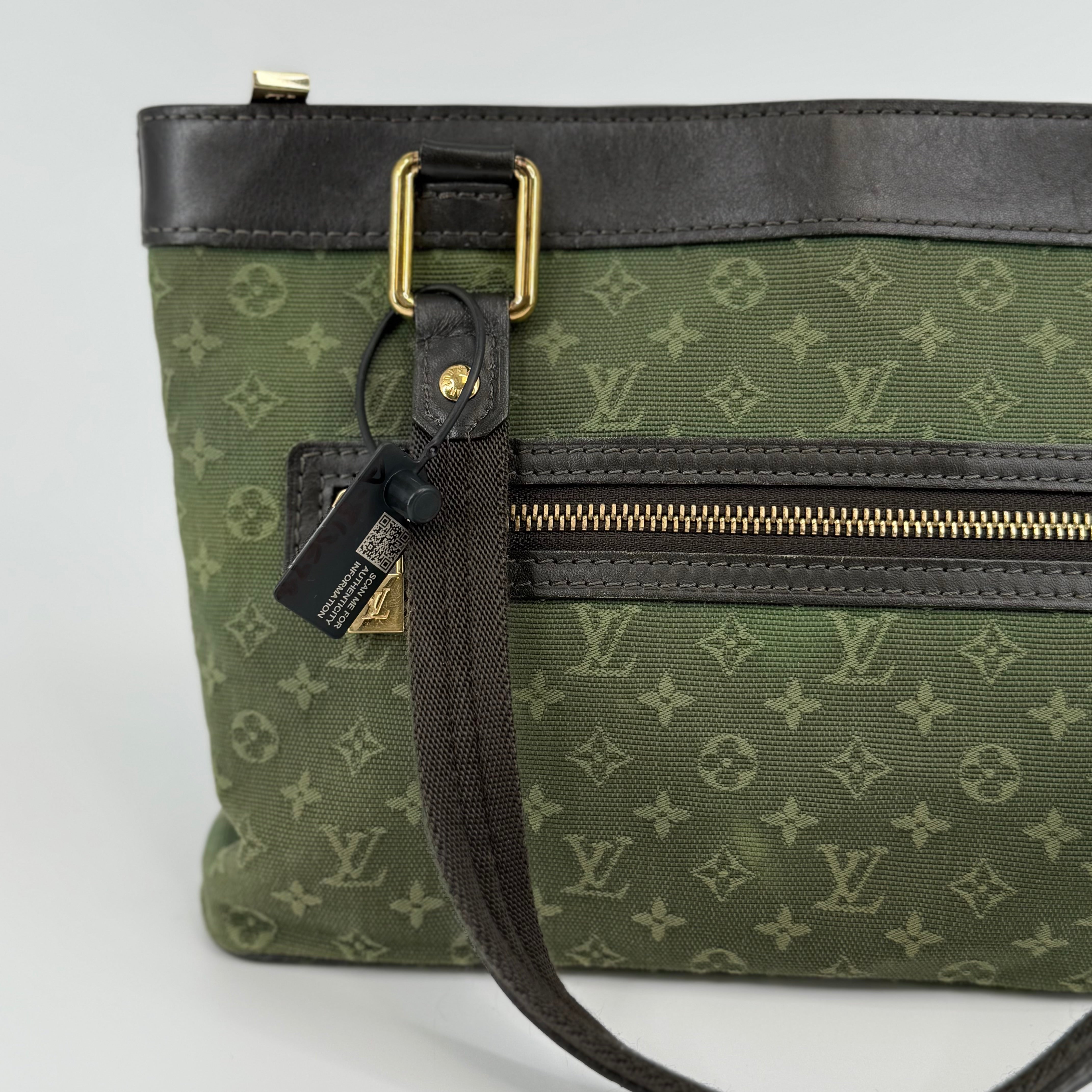 Louis Vuitton Olive Green Denim Monogram Lucille Handbag