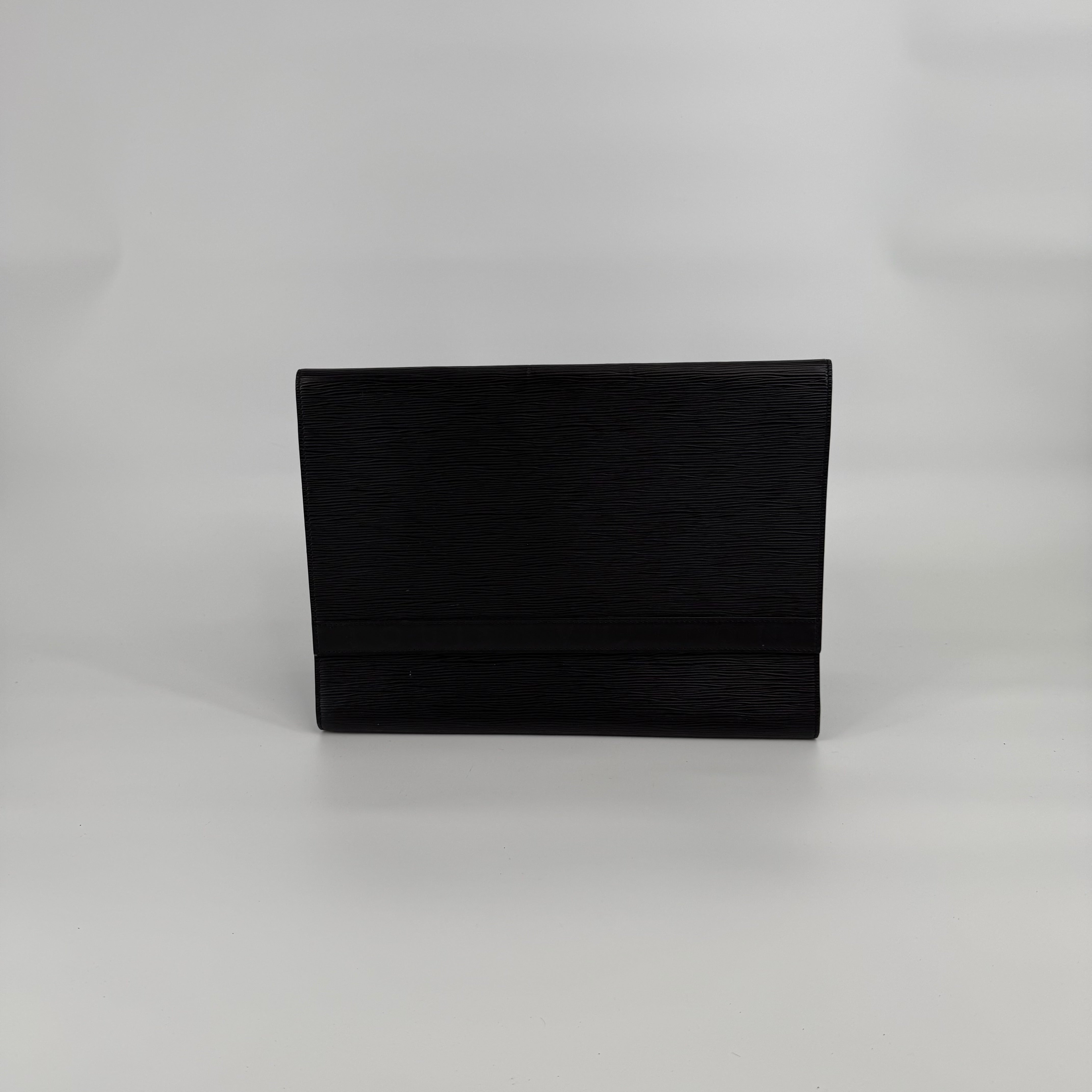 Louis Vuitton Epi Black Laptop Cover Clutch