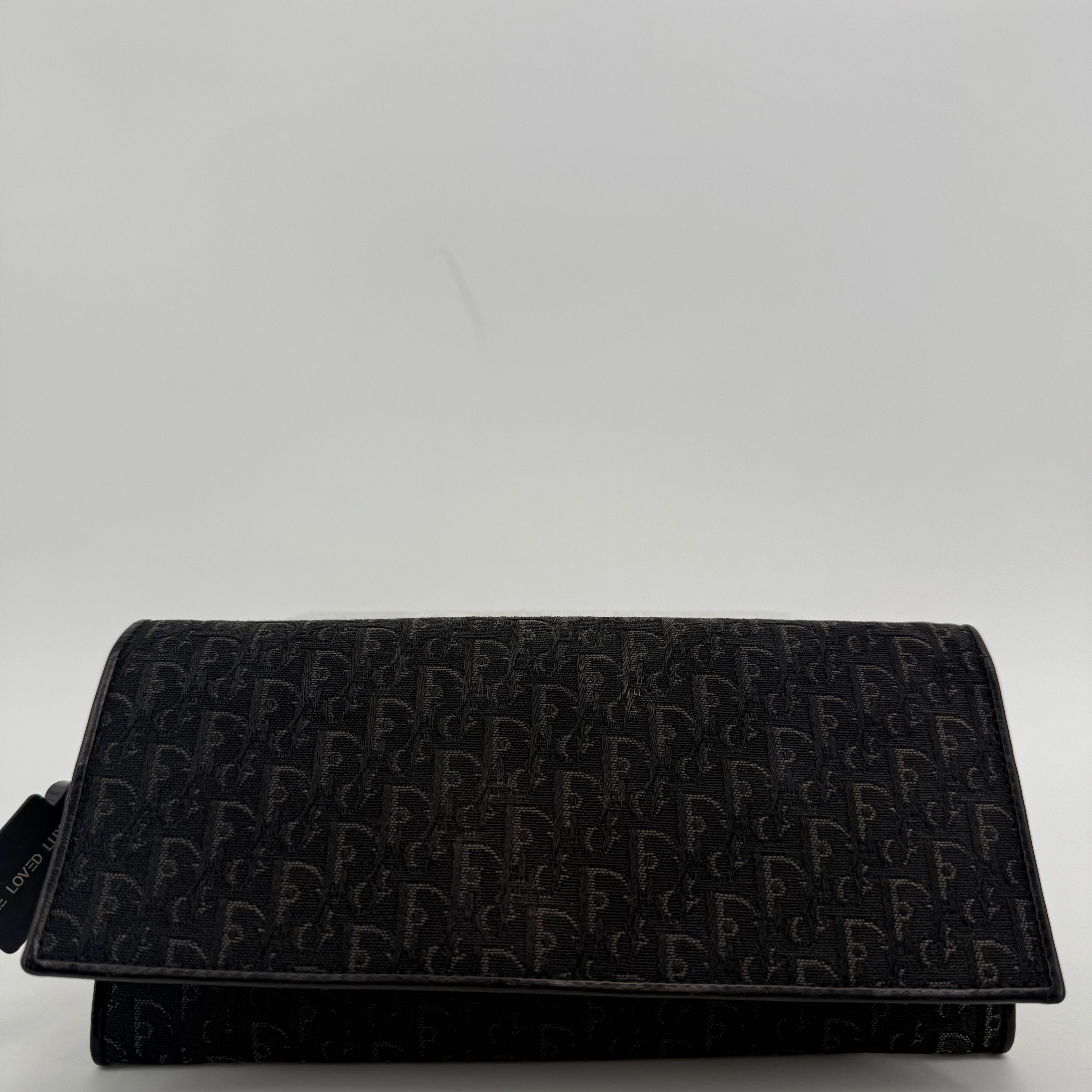 Dior Black Monogram Long Wallet (957896)