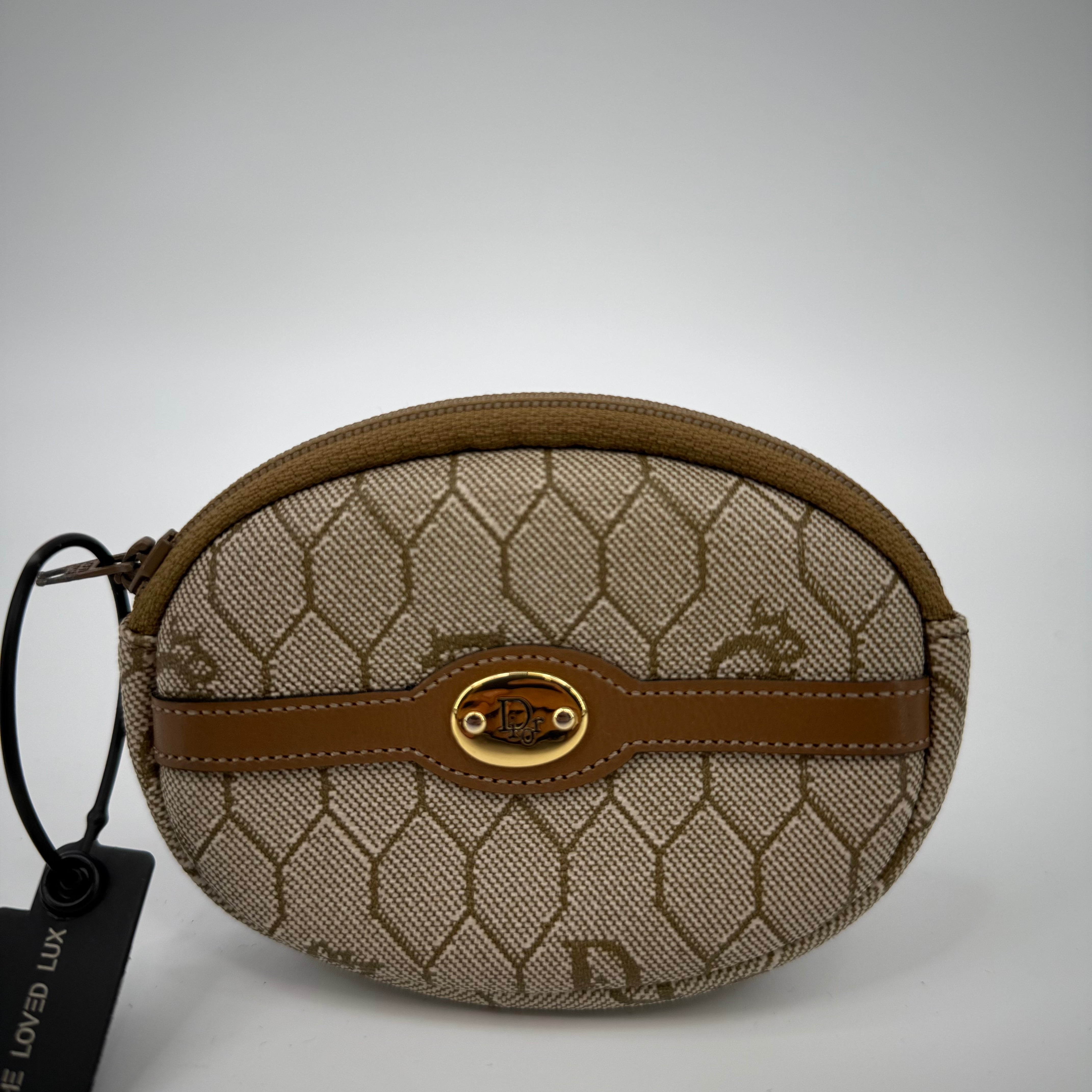 Dior Honeycomb Canvas Mini Coin Pouch
