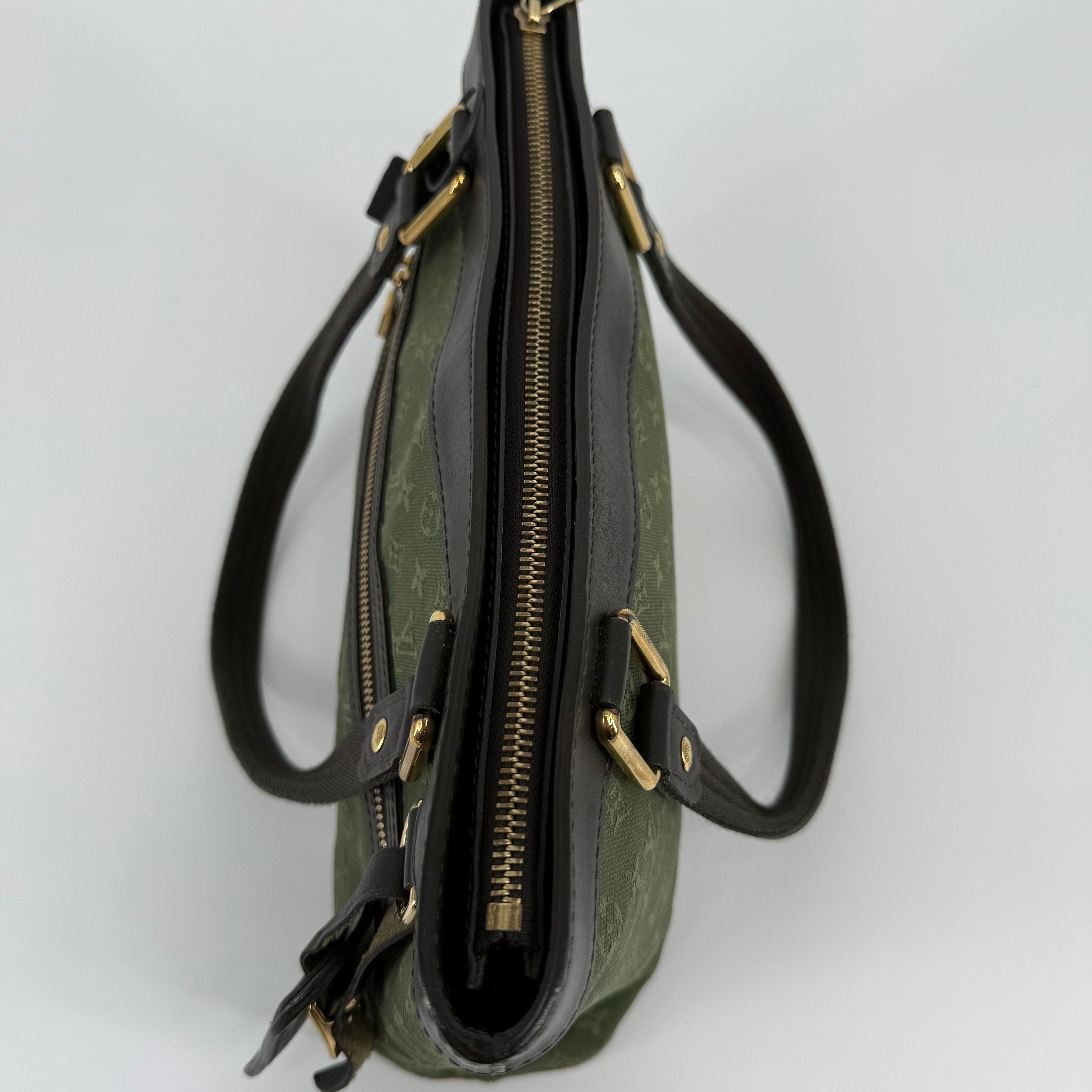 Louis Vuitton Olive Green Denim Monogram Lucille Handbag