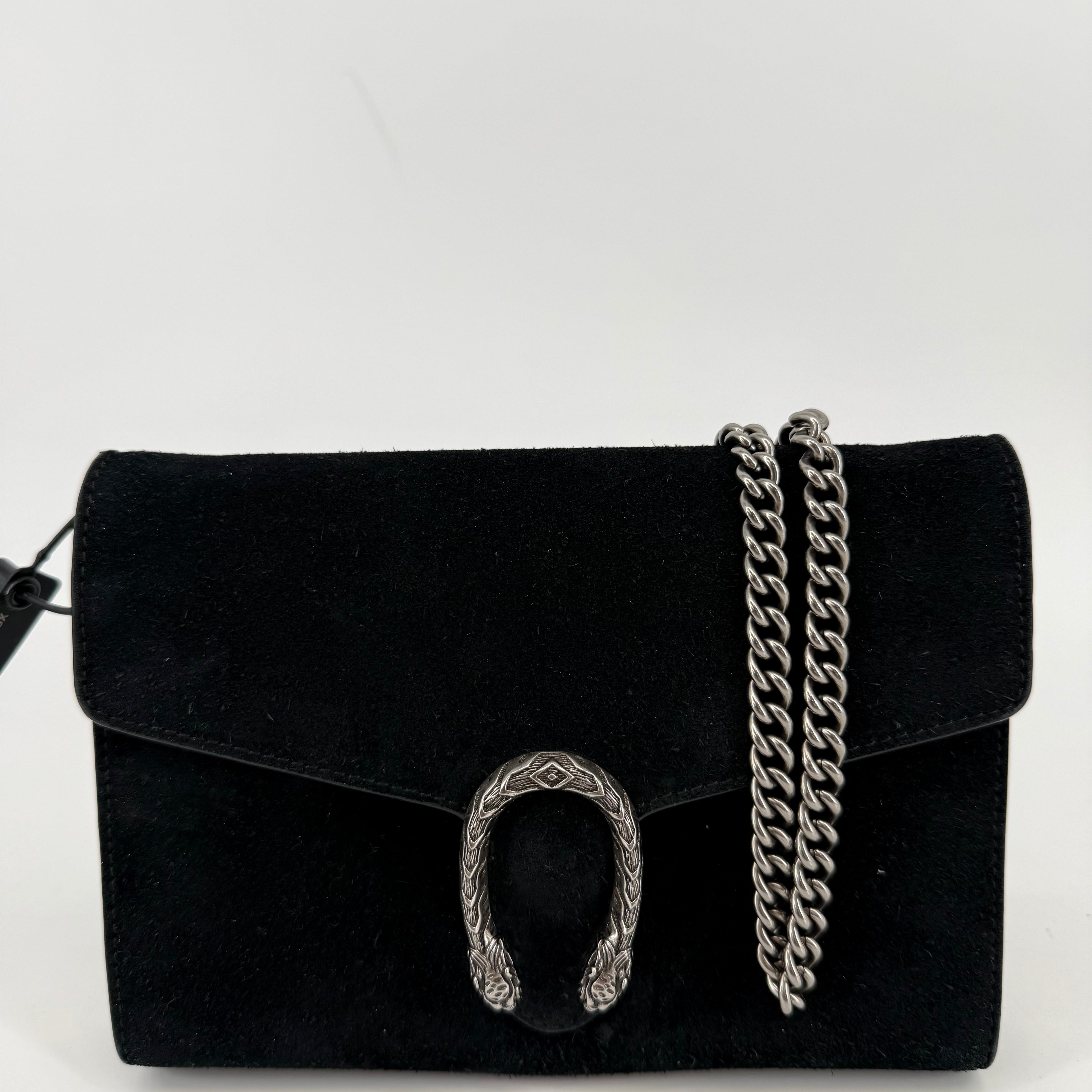 Gucci Velvet Black Dionysus With Silver Crossbody Strap (L-442)