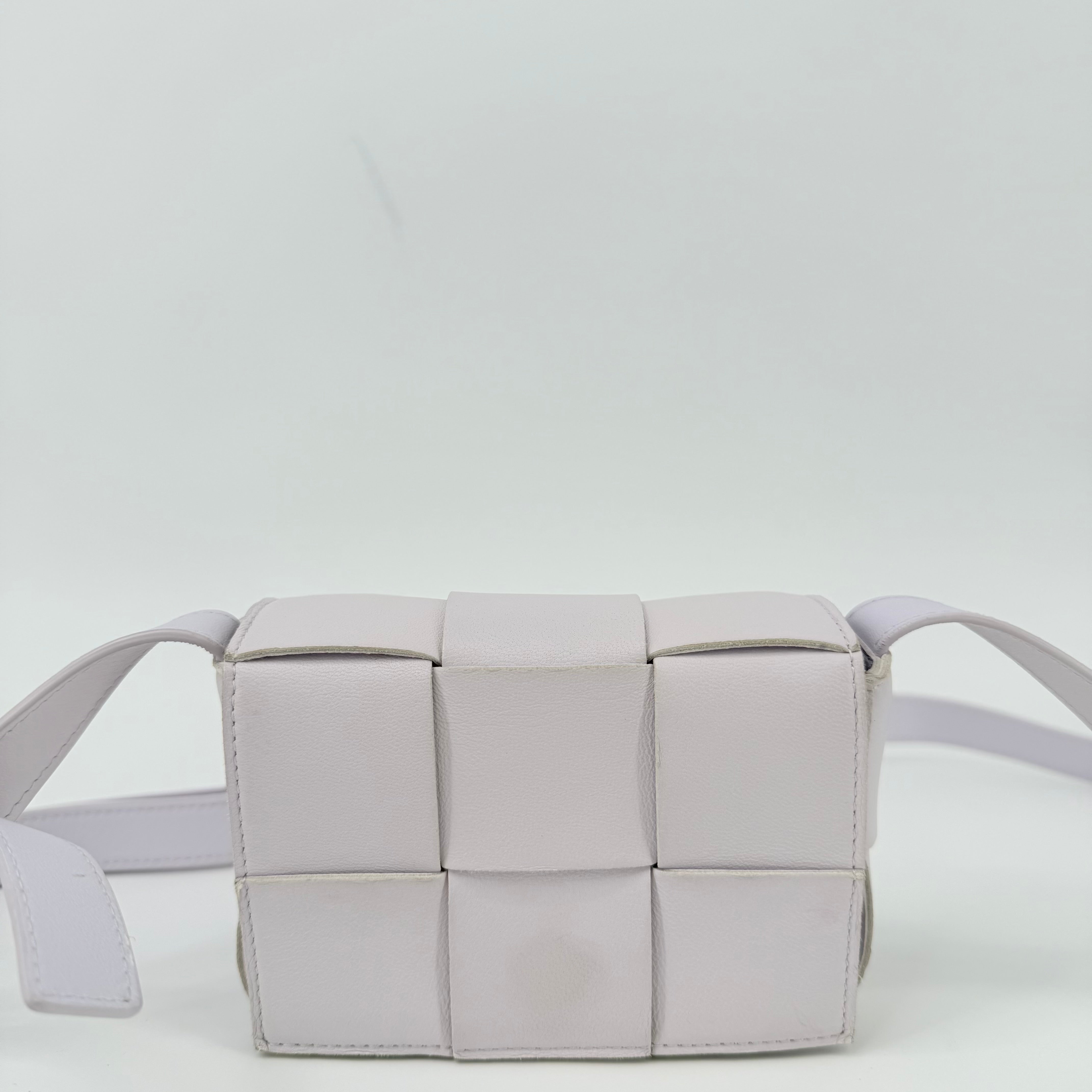 Bottega Veneta White Mini Candy Casette Crossbody Bag (L-324) With Box & Dustbag