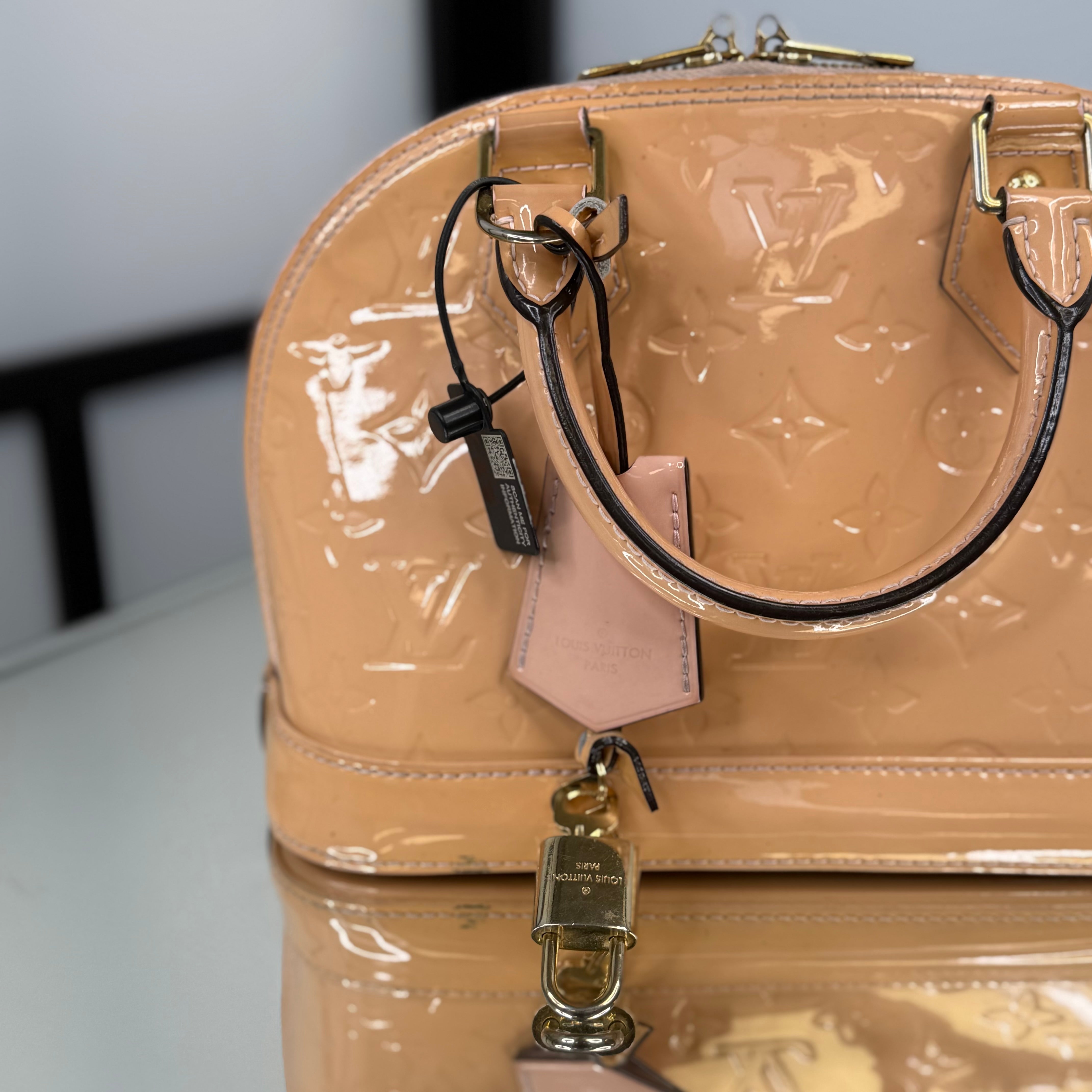 Louis Vuitton Alma BB Patent Leather Beige
