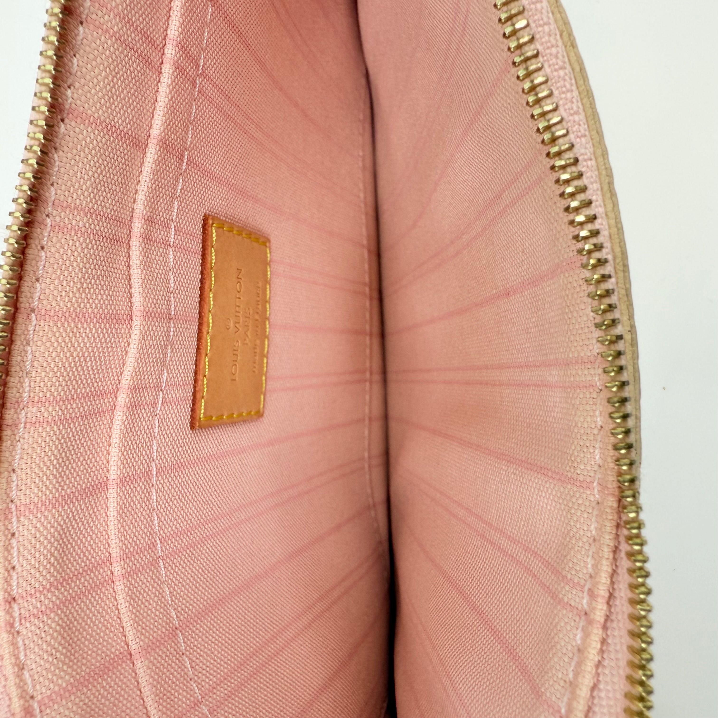 Louis Vuitton Damier Azur Pink Interior Neverfull MM With Pouch