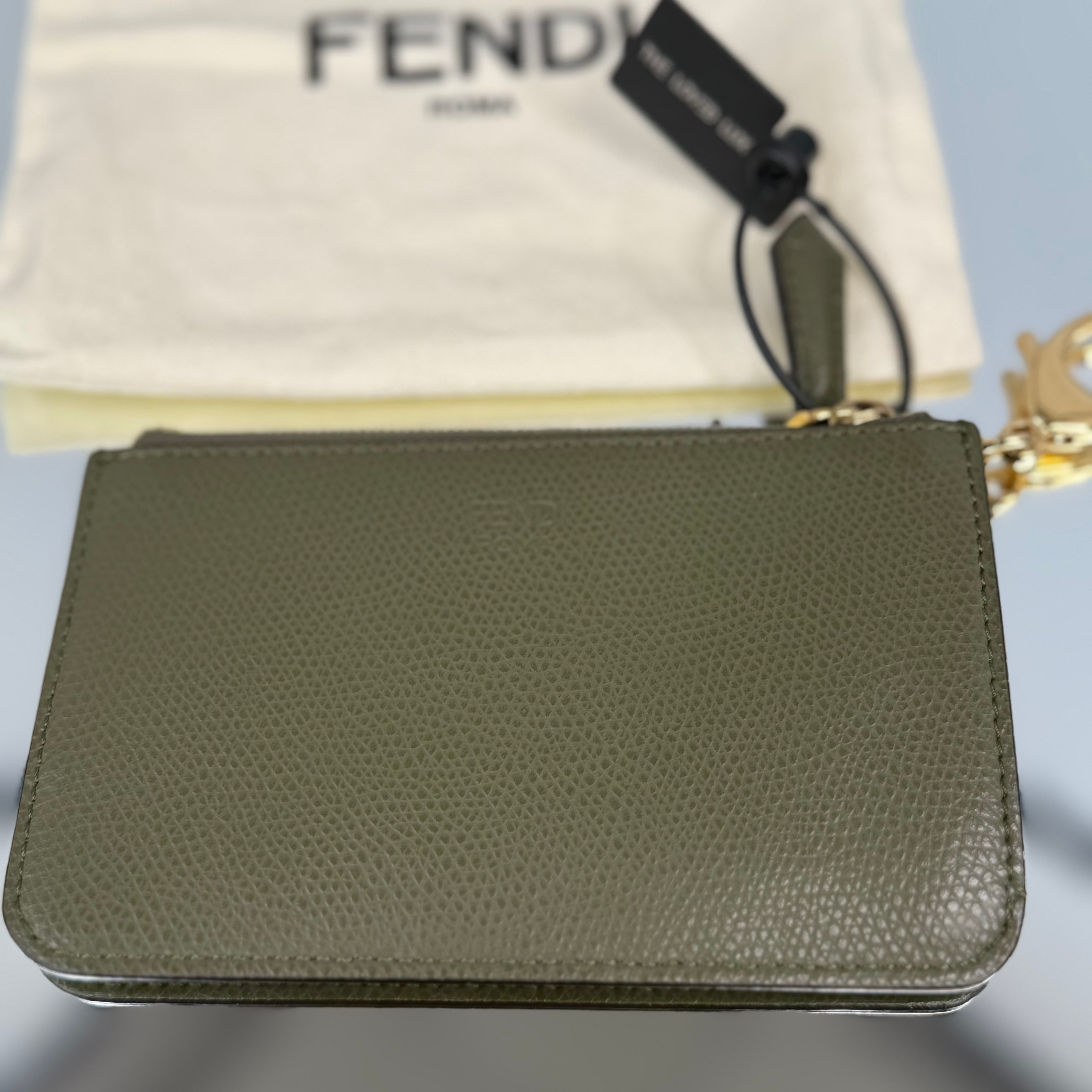 FENDI Khaki Green Coin Pouch