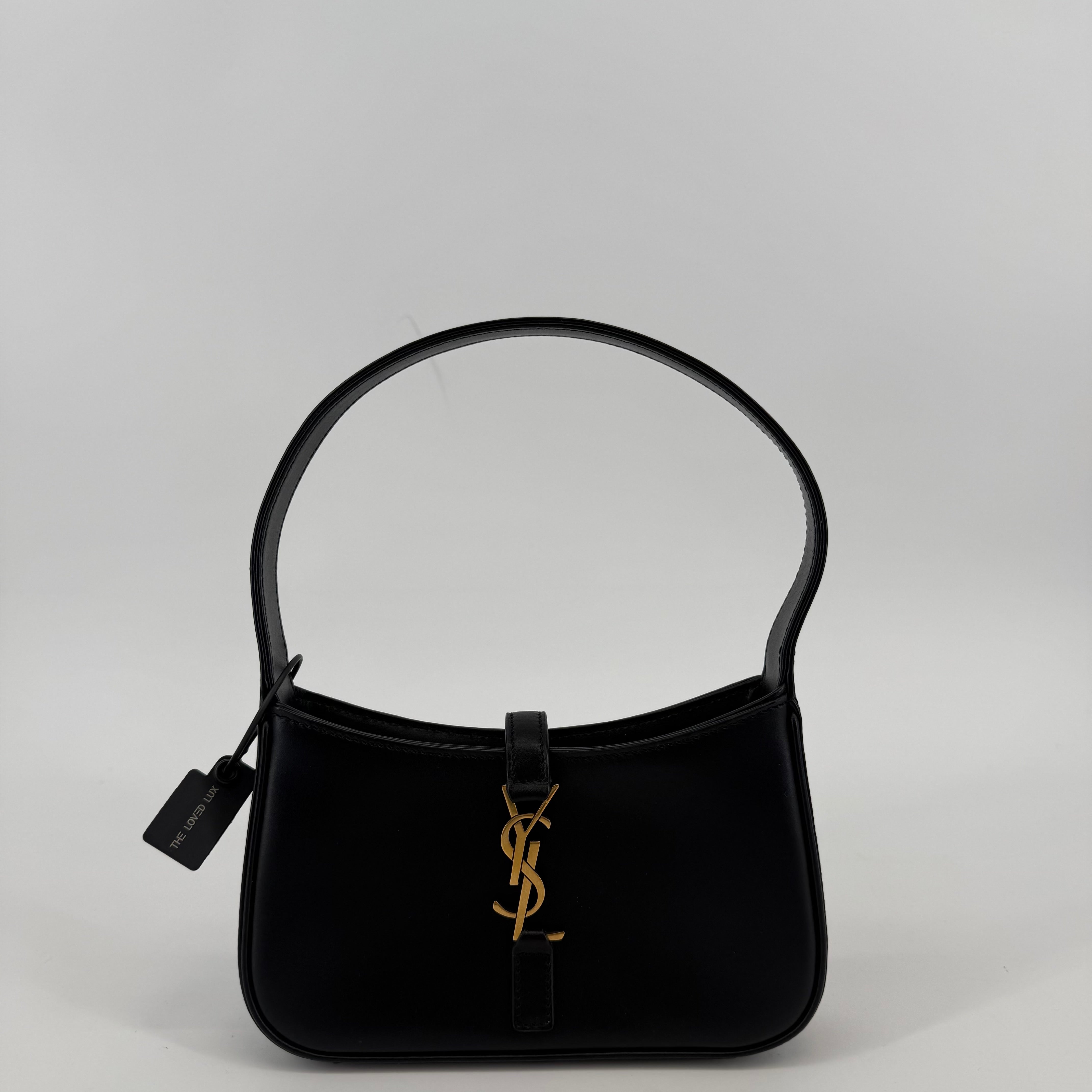 YSL Le 5 à 7 Black Mini Hobo Shoulder Bag (L-416)