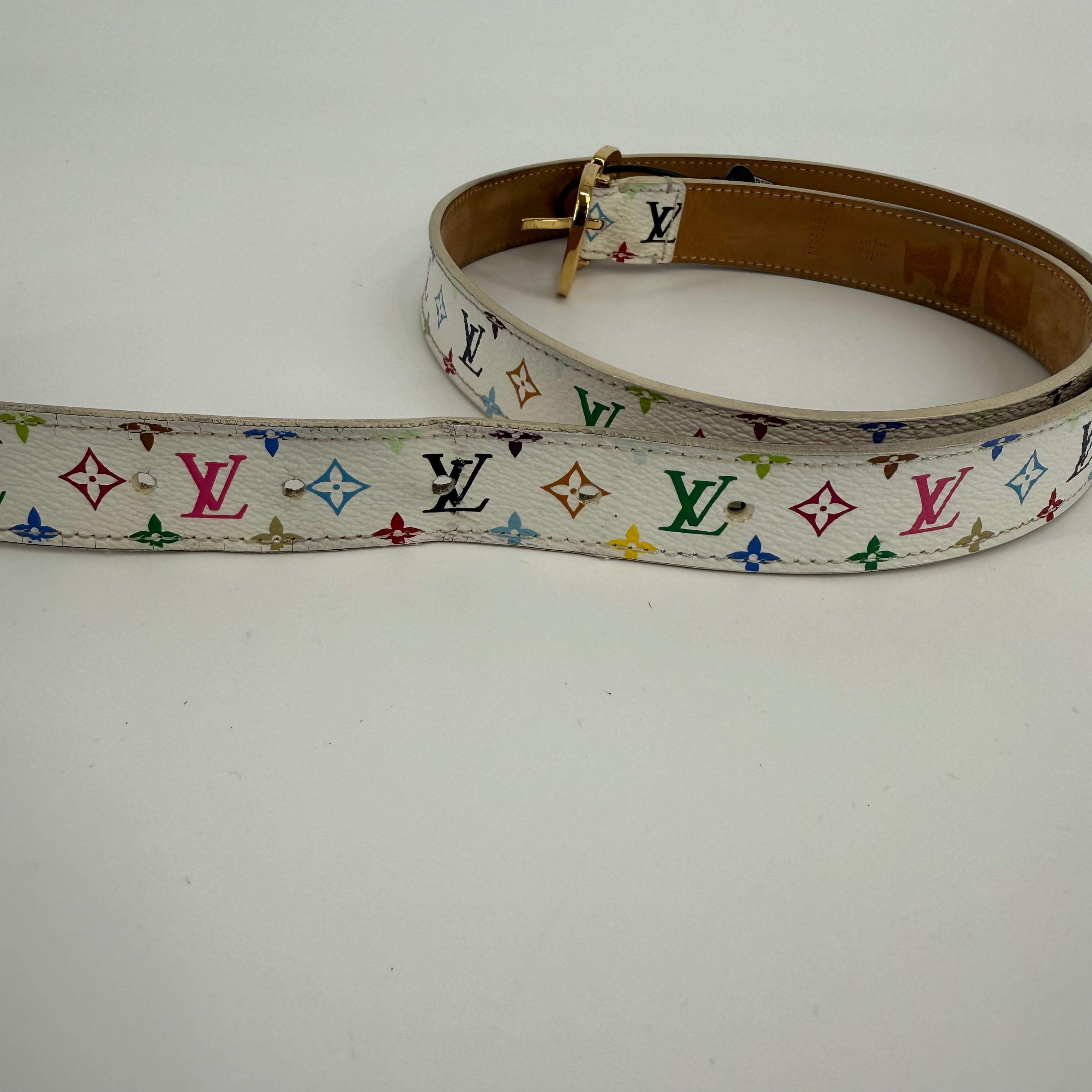 Louis Vuitton Takashi Murakami White Belt 97CM