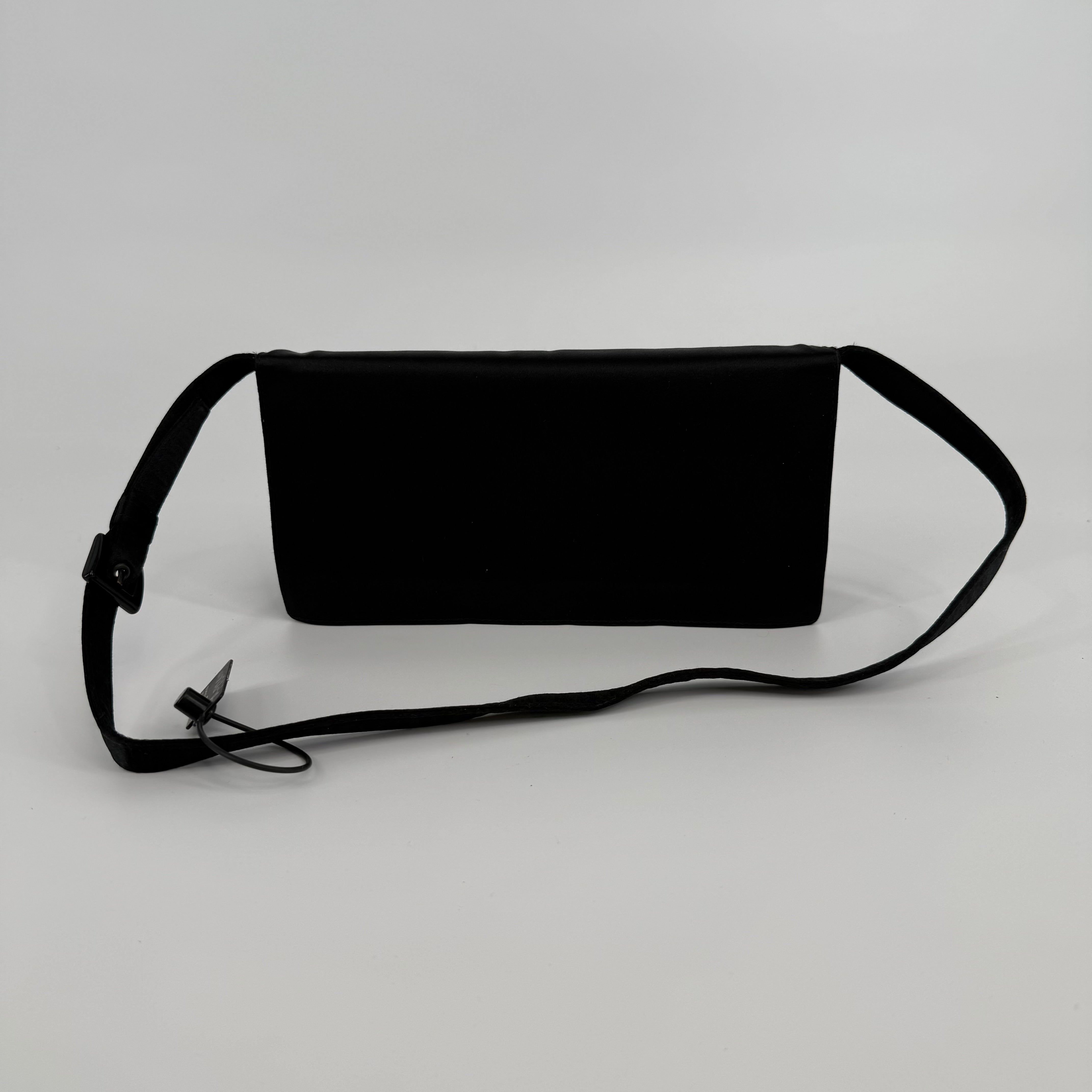 Prada Suede Black Pochette Shoulder Bag
