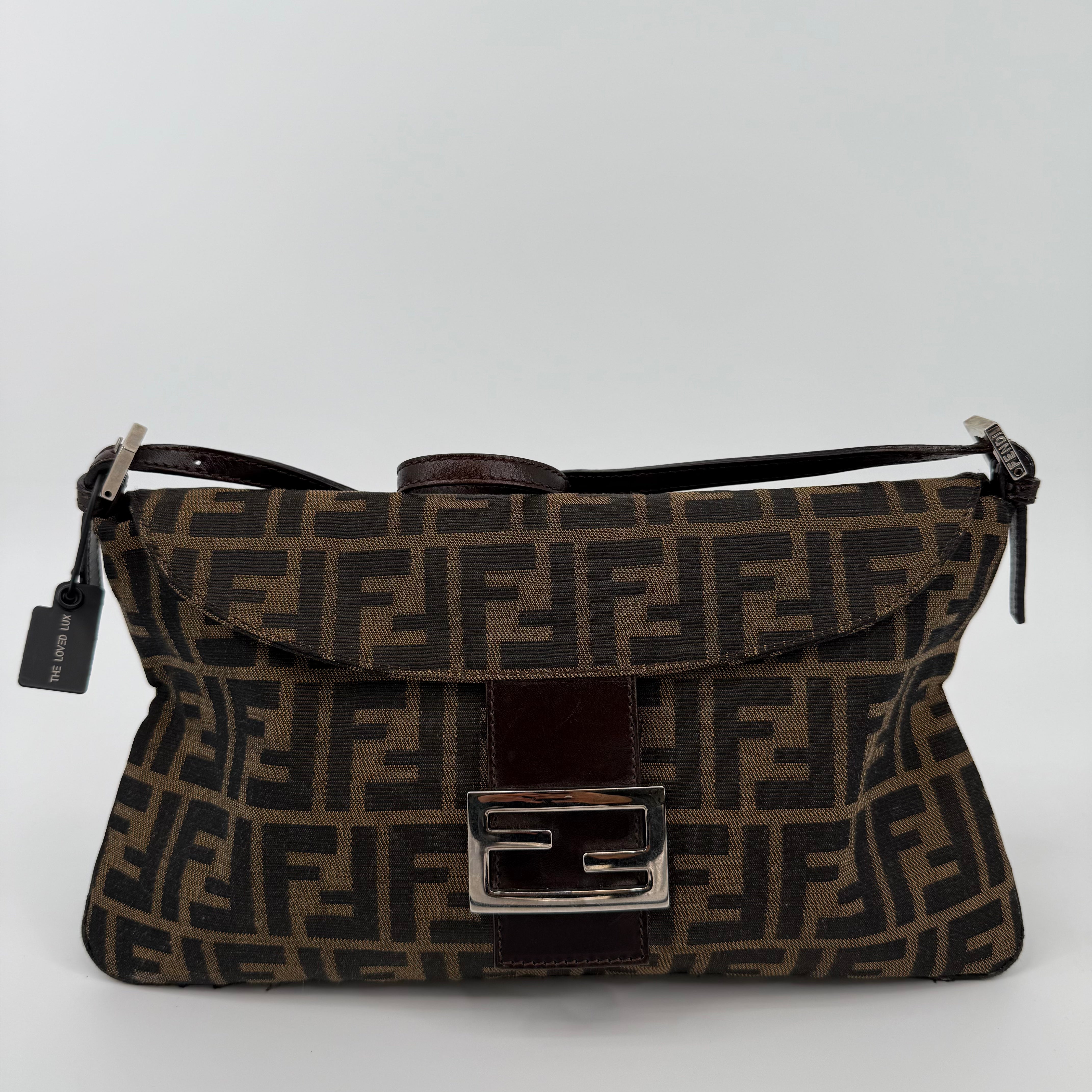 FENDI Brown FF Baguette Handbag